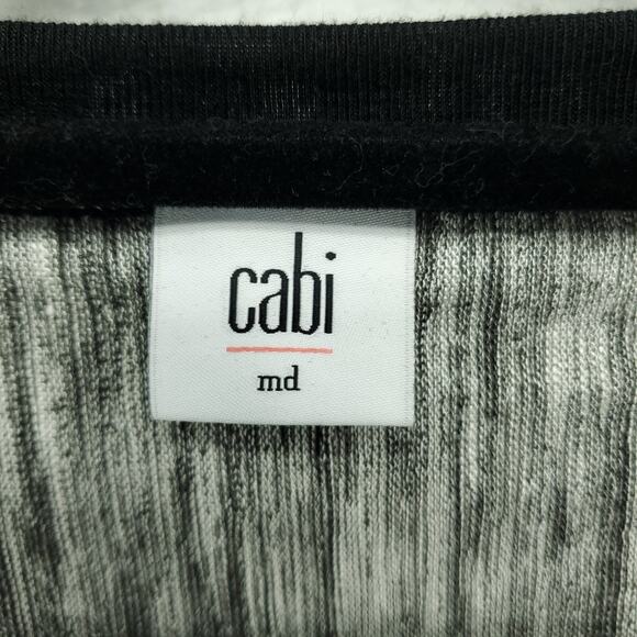 Cabi Horizontal Shrug Sweater Women Medium Heather Gray Knit Stretch Long Sleeve - Picture 2 of 7